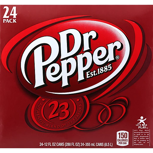 Dr Pepper, 12 Fl Oz Cans, 24 Pack, Cola