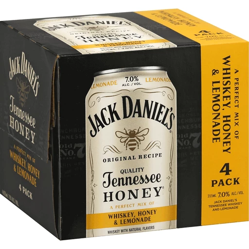 Jack Daniel's Tennessee Honey and Lemonade 12 Oz Can 4-Pack 14 Proof, Liquor
