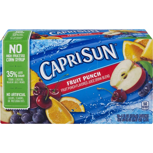 Capri Sun Fruit Punch Juice Box Pouches, 10 ct Box, 6 fl oz Pouches