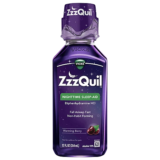 ZzzQuil Warming Berry Flavor Nighttime Sleep-Aid Liquid, Sleeping &  Snoring