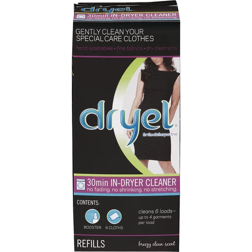 Dryel Cleaning Cloths Refill, Breezy Clean Scent - 8 cloths