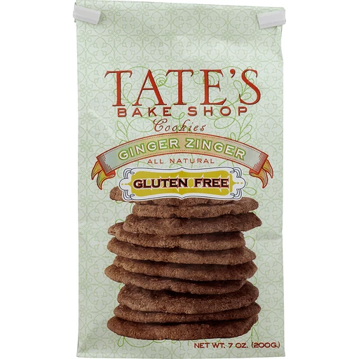 Tate's Bake Shop Glass Cookie Jar with Gluten Free Ginger Zinger Cookies