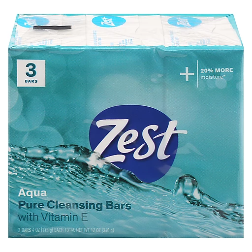 Zest Aqua Pure Cleansing Bars 3 - 4 Oz Bars, Bar Soap & Body Wash