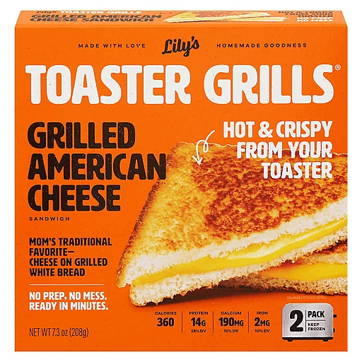 Lily's Toaster Grills Sandwich, Grilled American Cheese, 2 Pack 2