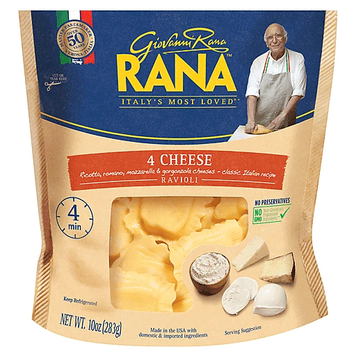 Rana Ravioli, 4 Cheese 10 Oz, Refrigerated & Fresh