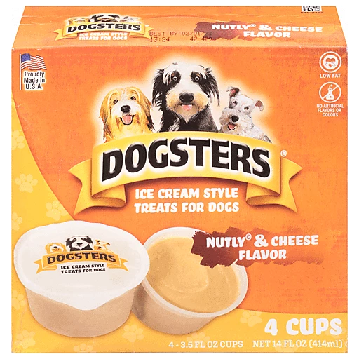 Dogsters Treats for Dogs, Nutly & Cheese Flavor, Ice Cream Style 4 ea, Ice  Cream