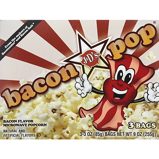 J&D's BaconPOP Bacon Flavor Microwave Popcorn Flavored Pop