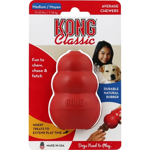 Kong Classic Red Rubber Mentally Stimulating Dog Toy Medium package, Pet  Care Supplies & Accessories