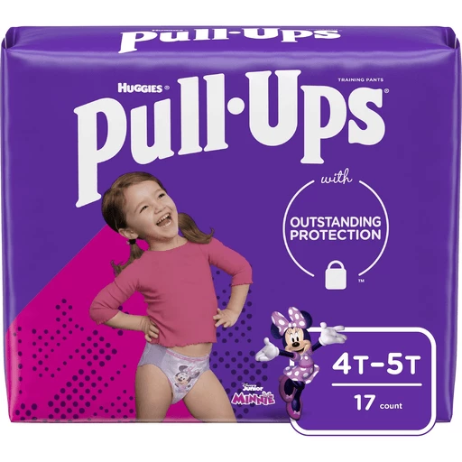 Huggies Pull-Ups 4T-5T Disney Junior Minnie Girls Outstanding Protection  Training Pants 17 ct package, Diapering Needs