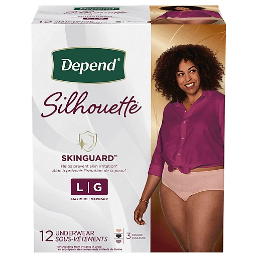 Depend Silhouette L Maximum Underwear 12 ea, Incontinence