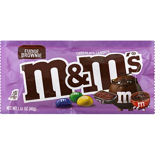 Mars M&Ms Fudge Brownie Chocolate Candies 1.41 oz package, Chocolate