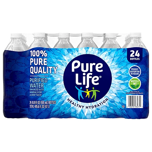 Pure Life Purified Water, 16.9 Fl Oz / 500 mL, Plastic Bottled Water (35  Pack) 