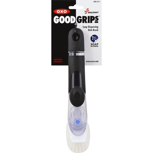 OXO GOOD GRIPS DISH BRUSH WITH SCRAPER NEW AUTHENTIC
