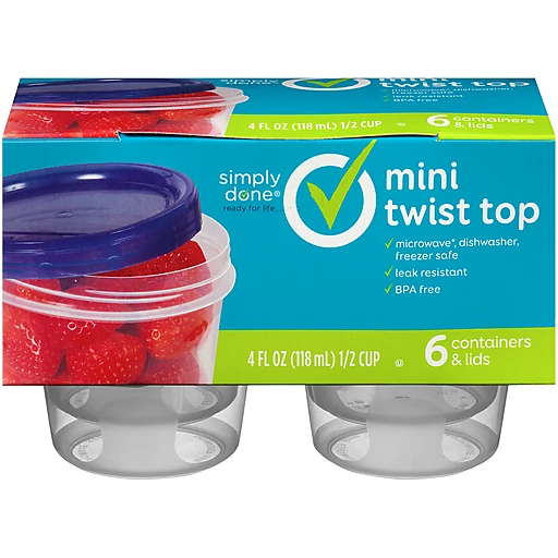Mini Twist Top Containers & Lids, Plastic Containers