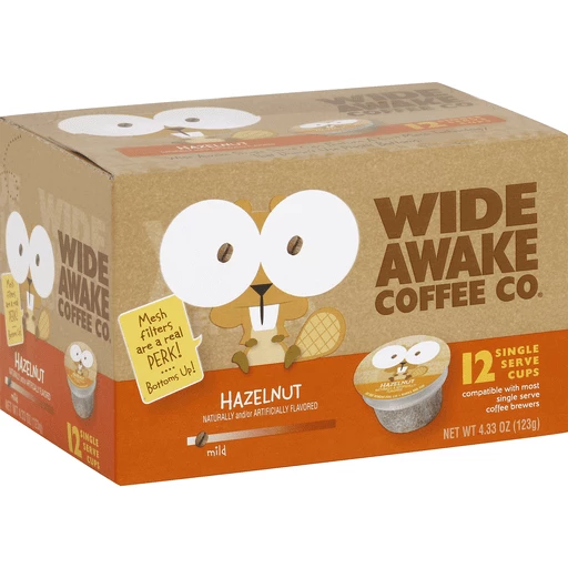 Wide Awake Coffee Co Coffee Mild Hazelnut Single Serve Cups K