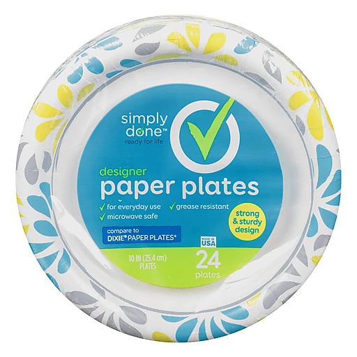 Simply Done Paper Plates, Designer, 10 Inch 24 ea, Plates