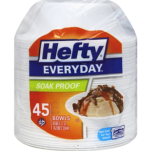 Hefty Everyday Soak Proof 12 Oz. Bowls 45 Ct Bag Tableware