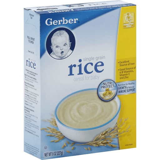 Baby gerber online rice cereal