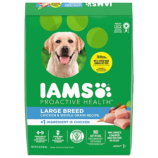 IAMS Dog Food Super Premium Chicken Whole Grain Recipe Large