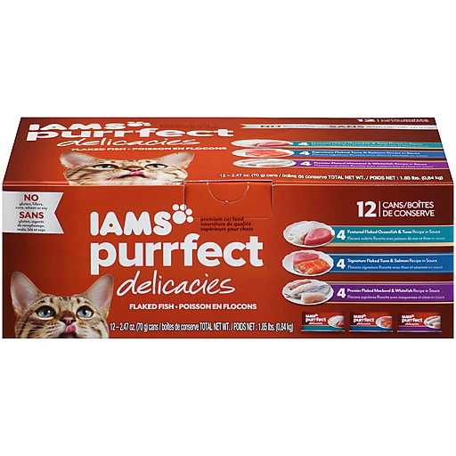 Iams purrfect delicacies flaked adult wet cat food online