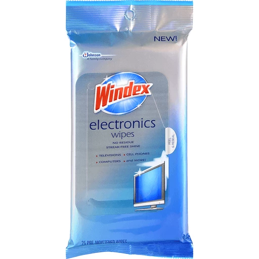 Windex Electronics Wipes, Pre-Moistened, Provides Streak-Free Shine, 25  Count, Floor Cleaners