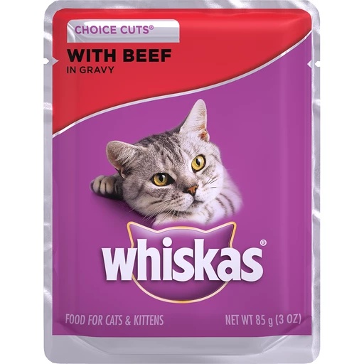 Whiskas Choice Cuts Food for Cats with Beef in Gravy Cat