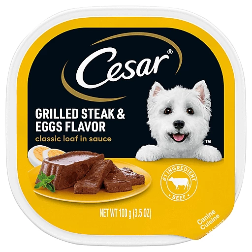 Cesar Dog Food Canine Cuisine Grilled Steak Eggs Flavor 3.5 oz
