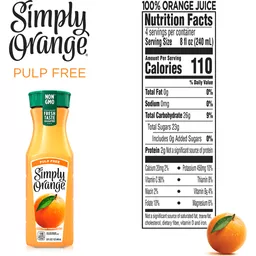 Simply Orange Pulp Free Orange Juice 32 Fl Oz Juice Sendik s