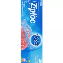 Ziploc Seal Top Bags, Freezer, Gallon 28 ea, Plastic Bags