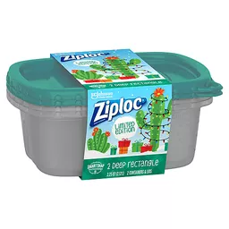 Ziploc Containers & Lids, Deep Rectangle, 2.25 Quarts 2 ea, Plastic  Containers