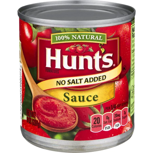 Hunt s Tomato Sauce No Salt Added 8 Oz. Diced Tomatoes Pasta