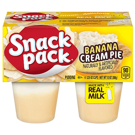 Snack Pack Pudding Banana Cream Pie 4 ea Jello Pudding Mix