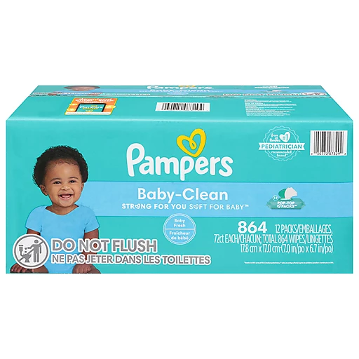 Pampers Wipes, Baby Clean, 12 Packs 12 Ea | Shop | Hometown Market