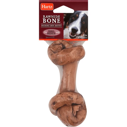 Hartz Rawhide Bone 5 Inch Hickory Beef Basted Bones Toys