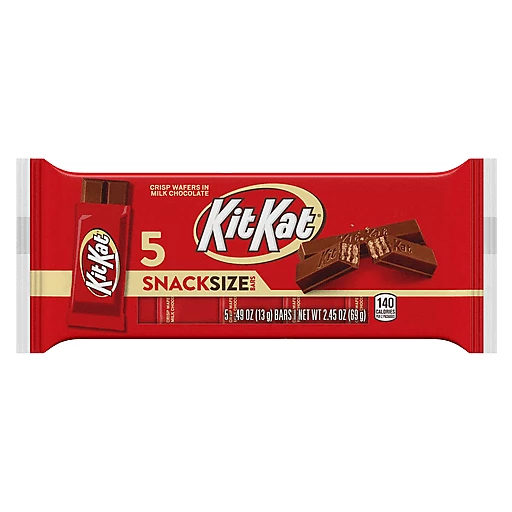 KIT KAT® Milk Chocolate Snack Size Wafer Candy, Individually Wrapped, 0.49  oz, Bars (5 Count), Bars