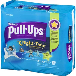 Huggies Pull-Ups Training Pants Night Time Glow In The Dark Size