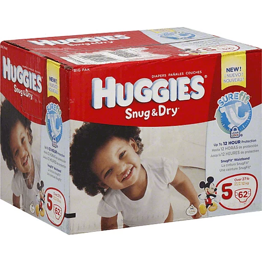 Huggies Snug Dry Diapers Size 5 Over 27 lb Disney Baby Big
