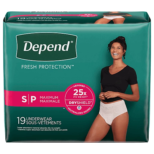 Depend Fresh Protection Adult Incontinence Underwear for Women (Formerly  Depend Fit-Flex), Disposable, Maximum, Small, Blush, 19 Count, Feminine  Care