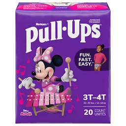 Pull-Ups Girls' Potty Training Pants, 3T-4T (32-40 Lbs), 20 Count, Diapers