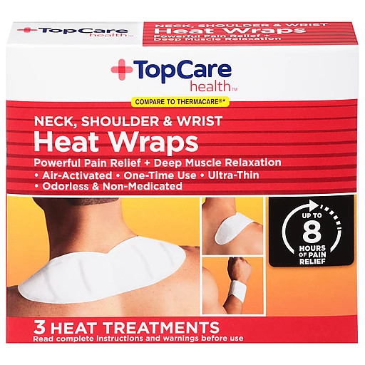 TopCare Neck, Shoulder & Wrist Heat Wraps 3 ea | Hot & Cold Relief