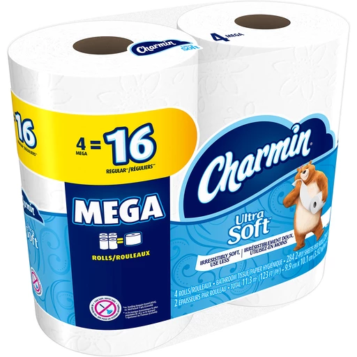 Charmin Ultra Soft Bathroom Tissue Unscented Mega 2 Ply