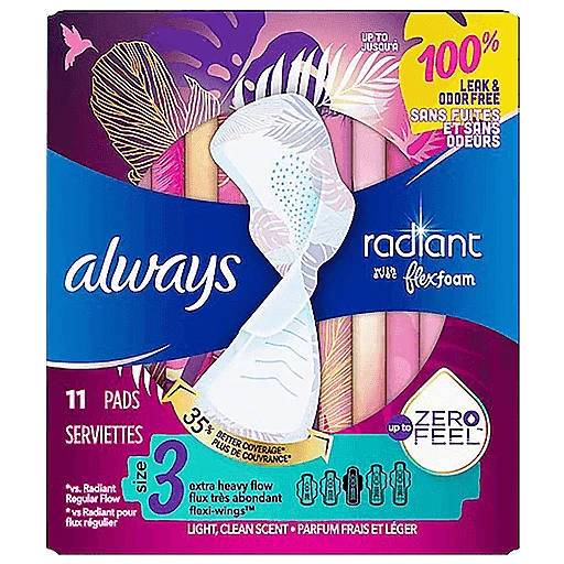 Always pads size discount 3