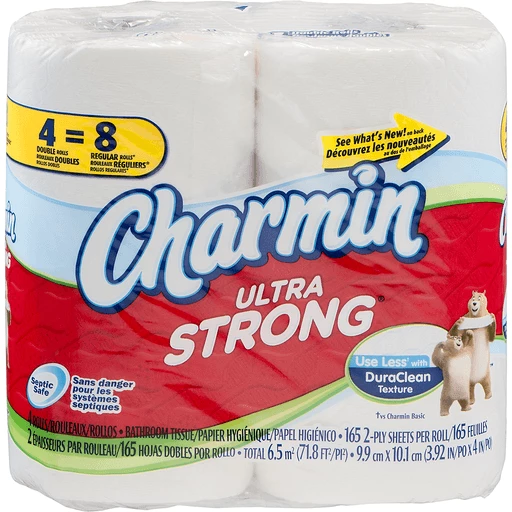 Charmin Ultra Strong Bathroom Tissue, Unscented, Double Roll, 2