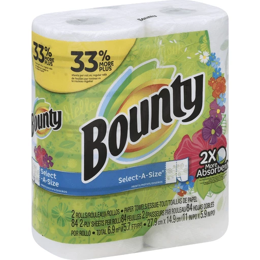 Bounty Paper Towels Select A Size Prints 2 Ply Paper Towels