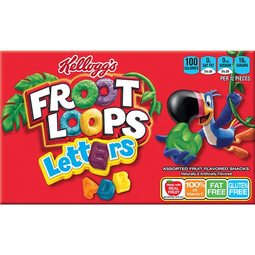 Kellogg’s® Froot Loops™ Letters Fruit Flavored Snacks 3.1 oz. Box