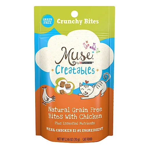 Muse Creatables Natural Grain Free Bites with Chicken Cat Food