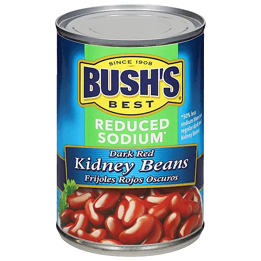 Bush’s Best Kidney Beans, Reduced Sodium, Dark Red 16 oz | Chili