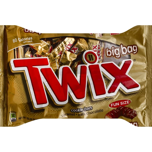 Twix Cookie Bars, Caramel, Milk Chocolate, Fun Size, Big Bag