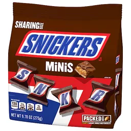 SNICKERS Mini Size Milk Chocolate Candy Bars, 9.7 Oz Bag, Packaged Candy