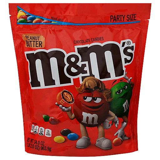 M&M'S Peanut Butter Milk Chocolate Candy, Party Size, 34 Oz Bag